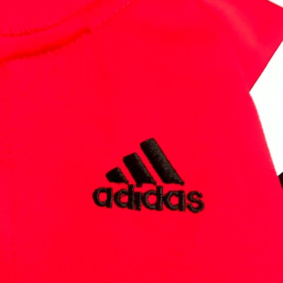 ADIDAS KIDS DESIGNER red jacket 1 full ZIP boy or girl stylish SPORTS winter ♡ - Picture 5 of 7
